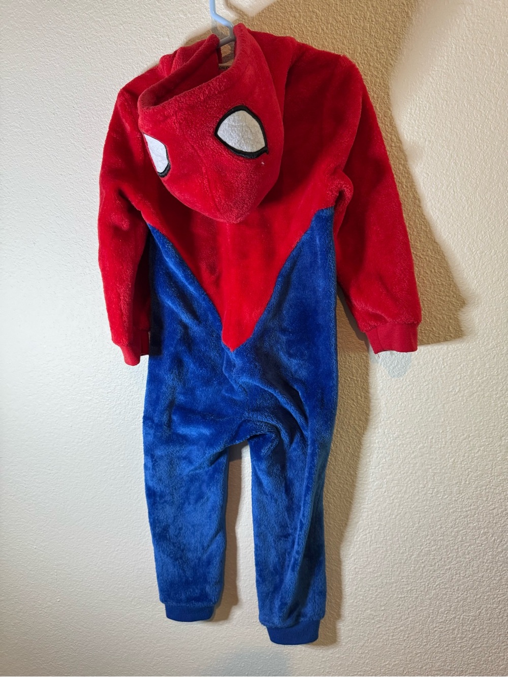 Red & Blue Spider Hero Kids Onesie with Hood - Picture 3 of 4